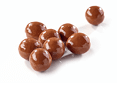 brown chocolate balls isolated on white background