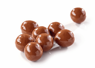 brown chocolate balls isolated on white background
