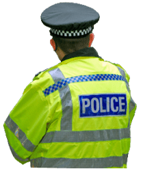 Police officers in Leeds city street during VIP visit
