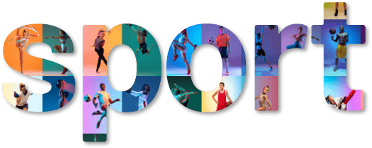 Soccer football, cycling, tennis athletics. Group of professional sportsmen and kids with sport equipment isolated on multicolored background in neon light. Flyer. Advertising, sport life concept