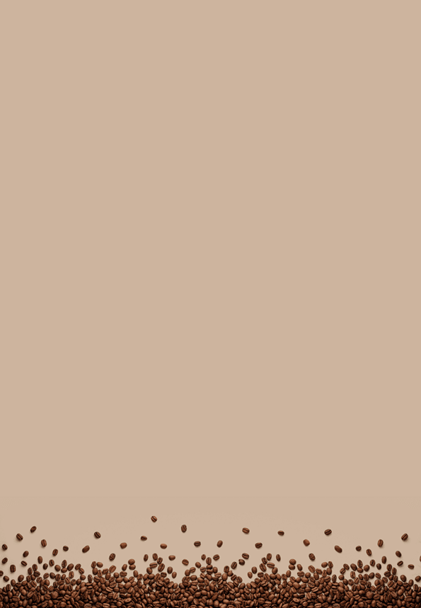 Panoramic coffee beans border isolated on white background with copy space