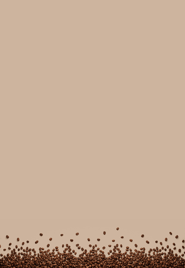 Panoramic coffee beans border isolated on white background with copy space
