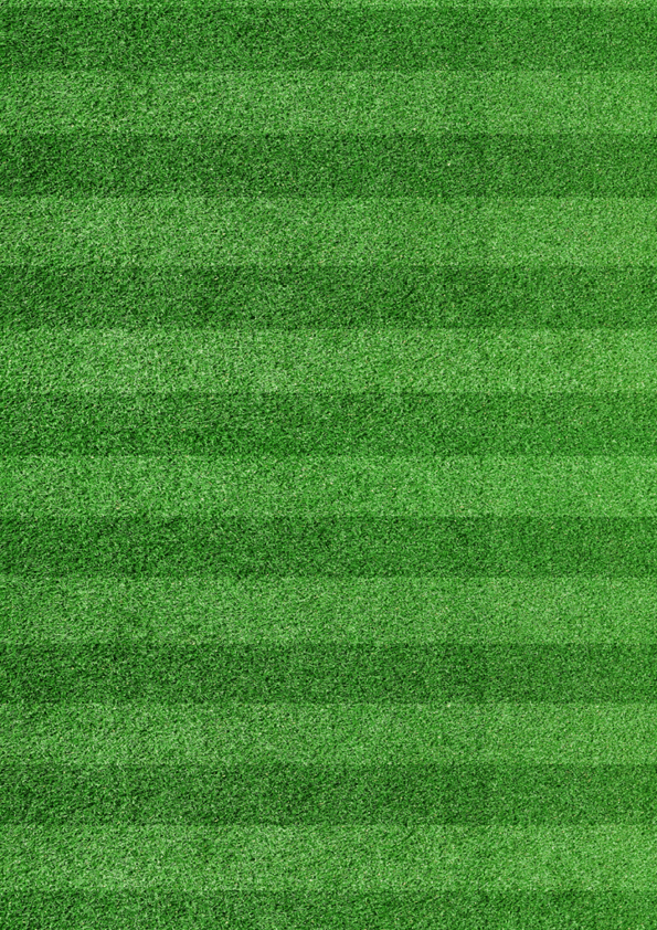 Top view stripe grass soccer field. Green lawn pattern background