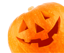 Jack O Lantern halloween pumpkin isolated on white background