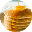 Sweet Homemade Stack of Pancakes with Butter and Syrup for Breakfast