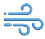 A blue and white cloud shaped like a wave. Description generated by AI