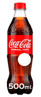 A bottle of Coca Cola with a hole in the side. Description generated by AI