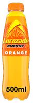 A bottle of Lucozade Energy Orange. Description generated by AI