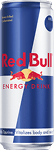 A can of Red Bull energy drink. Description generated by AI