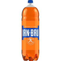 A bottle of Irn Bru. Description generated by AI
