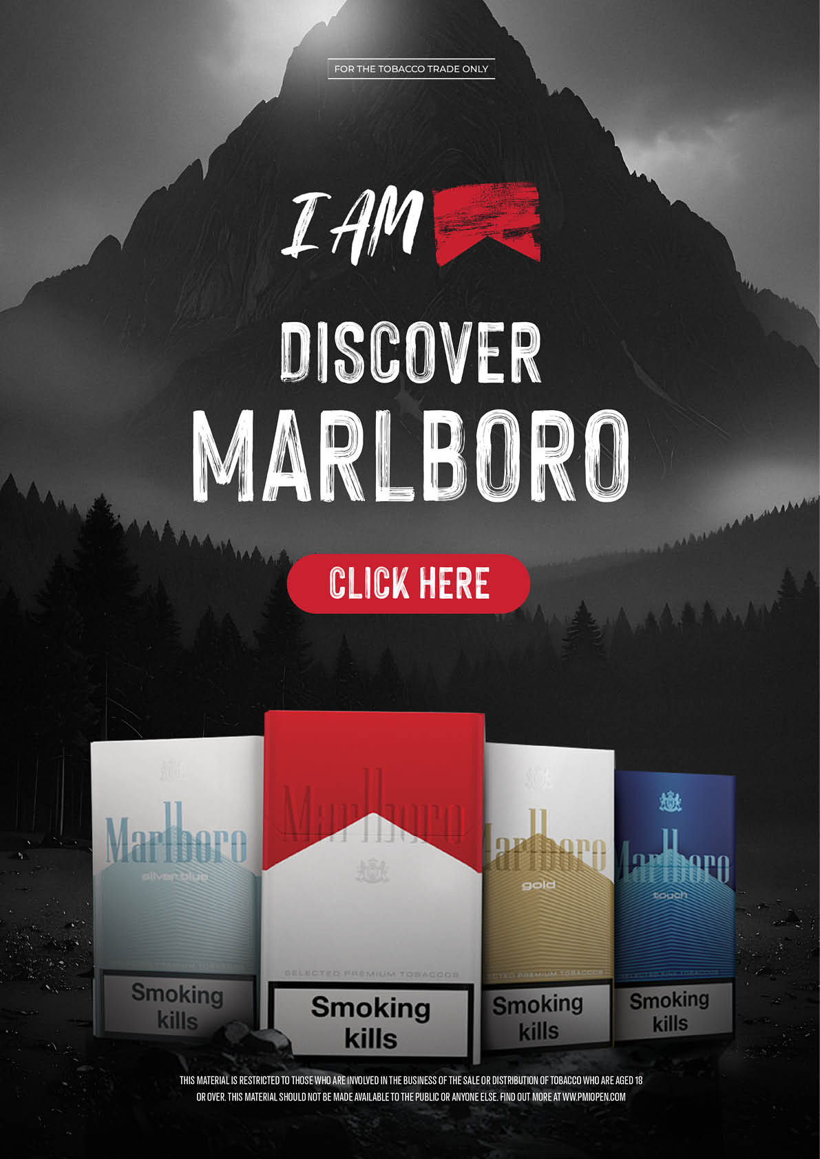 A poster advertising Marlboro cigarettes. Description generated by AI