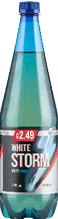 A bottle of White Storm water. Description generated by AI