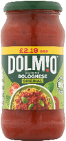 A jar of Dolmio Bolognese sauce. Description generated by AI