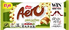 A bar of Aero chocolate with a green wrapper. Description generated by AI
