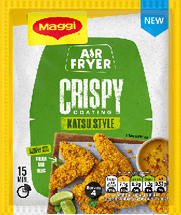 A bag of crispy katsu style fried chicken. Description generated by AI