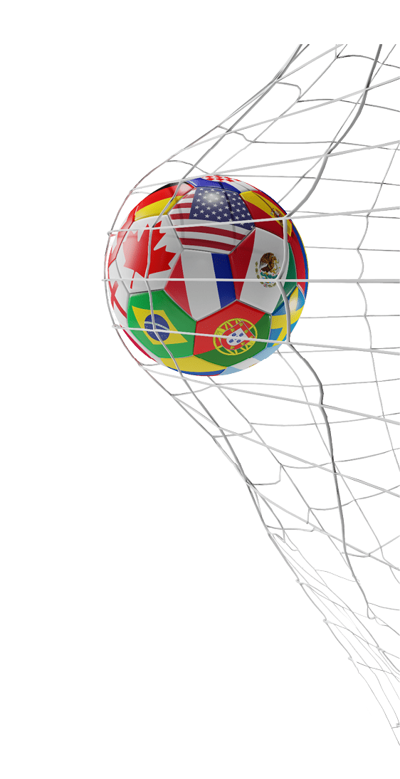 A soccer ball with many different flags on it. Description generated by AI