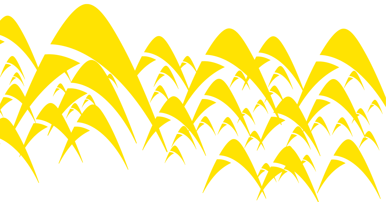 A yellow and black image of birds. Description generated by AI