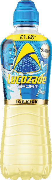 A bottle of Liquid Ice Kick sports drink. Description generated by AI