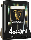 A 4x400ml bottle of Guinness Draught. Description generated by AI