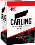 A box of Carling Original Lager. Description generated by AI