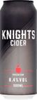 A can of Knight's Cider with a red apple on it. Description generated by AI