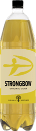 A bottle of Strongbow cider. Description generated by AI