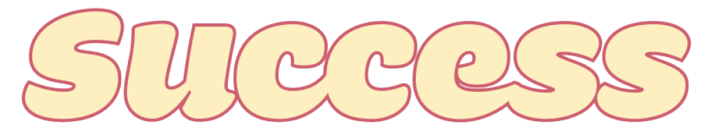 A word that says success. Description generated by AI