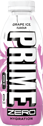 A bottle of Prime Zero Hydration drink. Description generated by AI