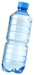 A bottle of water with a blue cap. Description generated by AI