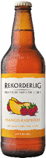 A bottle of Rekorderug is shown with a yellow label. Description generated by AI