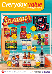 A poster advertising a sale on drinks and snacks. Description generated by AI