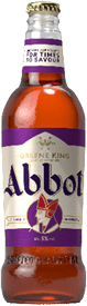 A bottle of Abbott beer with a purple label. AI generated content