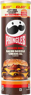 A close-up of a product label showing a promotional offer with bold red and black text on a yellow and white background, partially obscured by a cartoon character's face at the bottom. Description generated by AI
