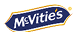 A blue and yellow logo for McVities. Description generated by AI