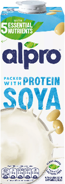 Part of a product label with green and blue colors and partially visible text on a white container with a white lid. Description generated by AI