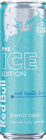 A close-up of a silver and turquoise can with water droplets on its surface and part of a stylized logo. Description generated by AI